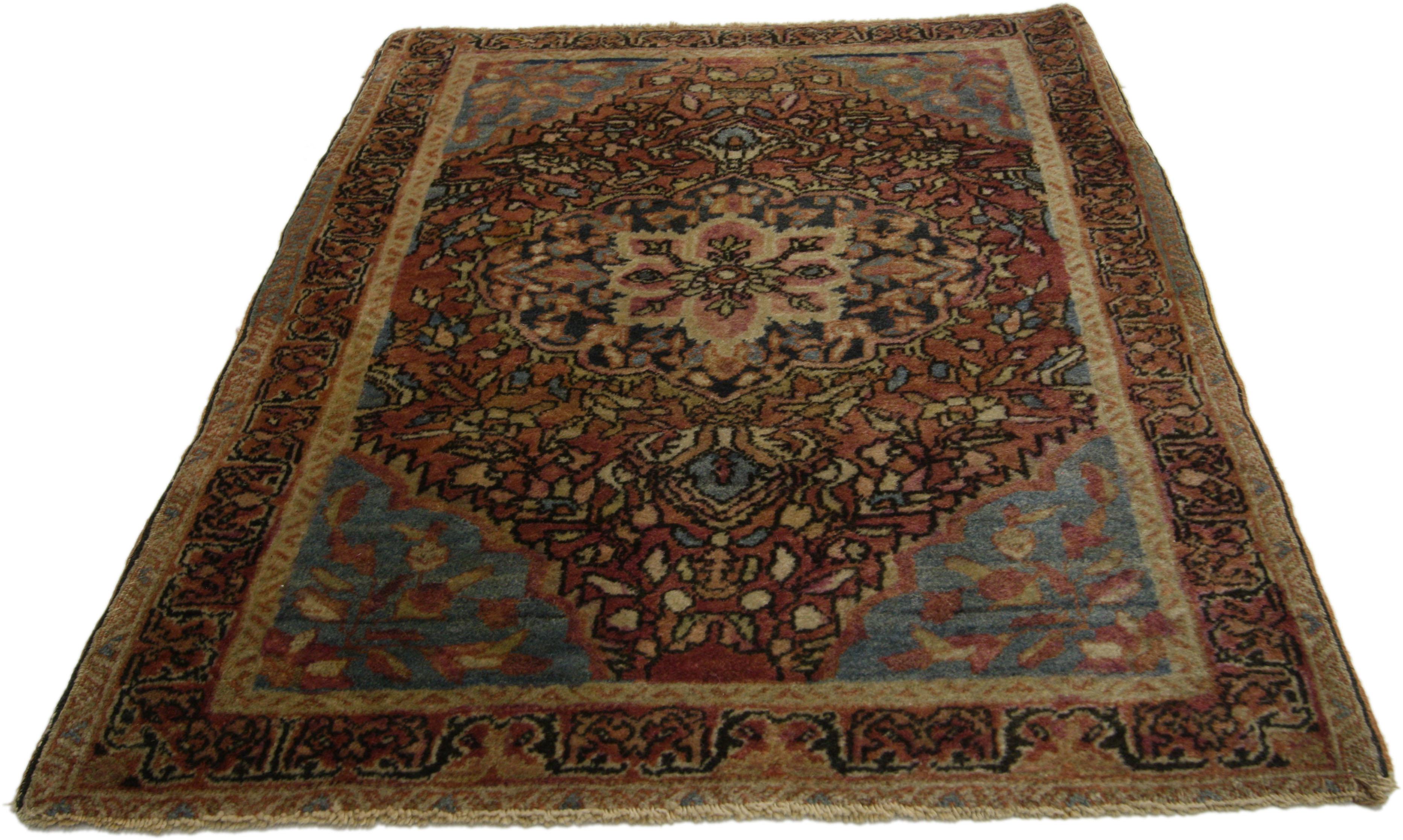 Sarouk Farahan Square Antique Persian Farahan Rug For Sale