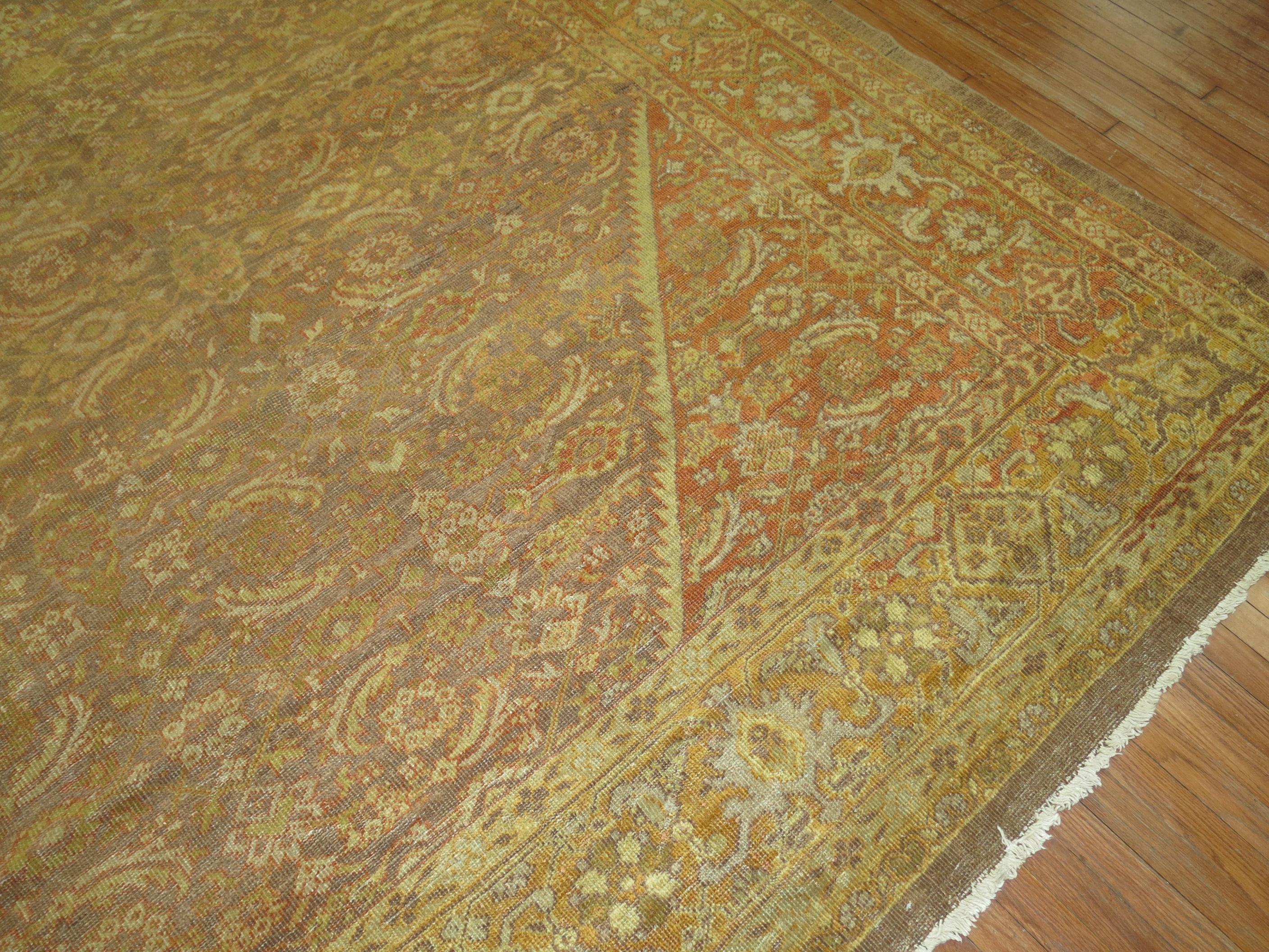 Oversize Square Antique Persian Mahal Rug For Sale 9