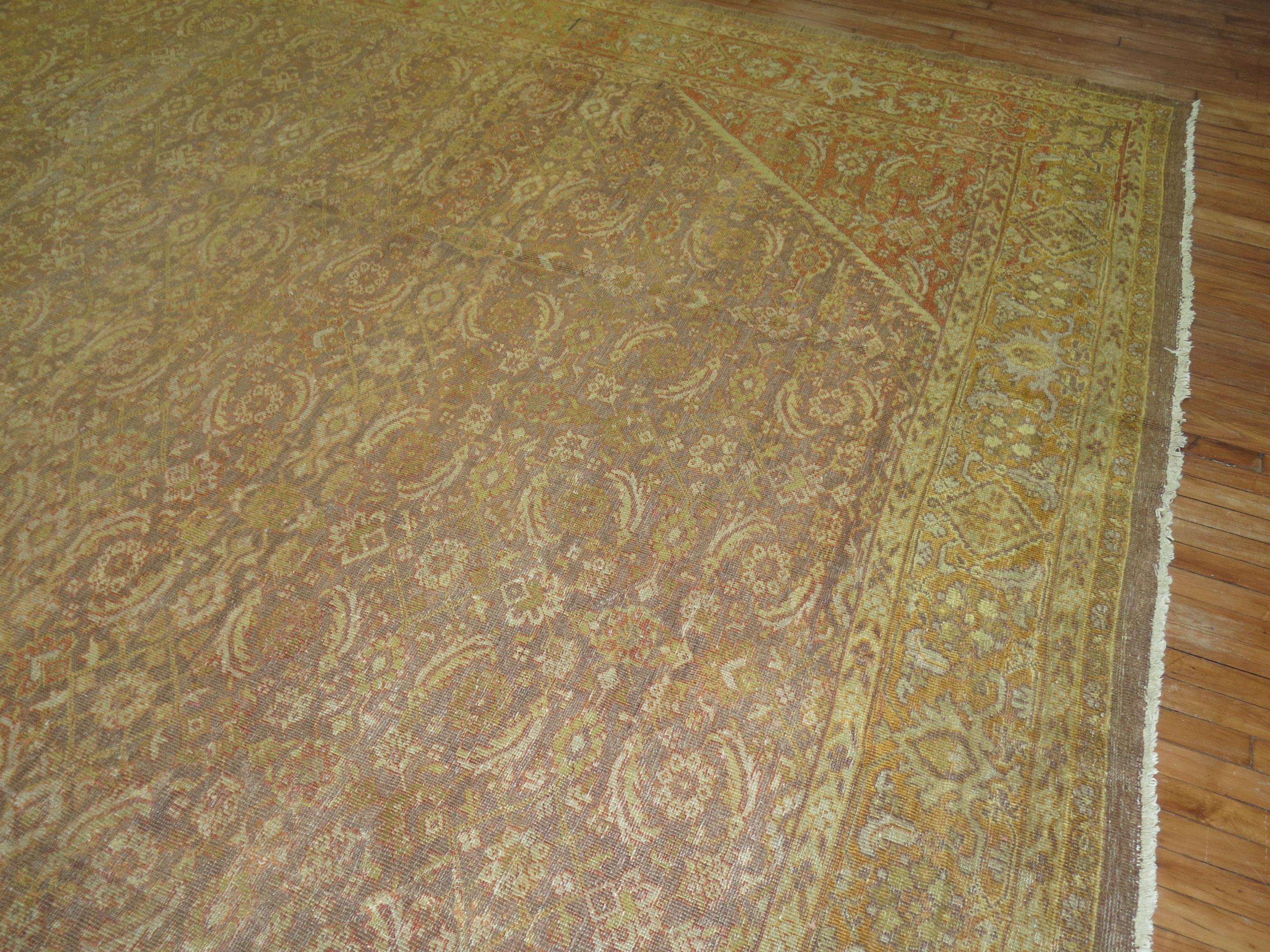 Quadratischer antiker persischer Mahal-Teppich in Übergröße im Angebot 1
