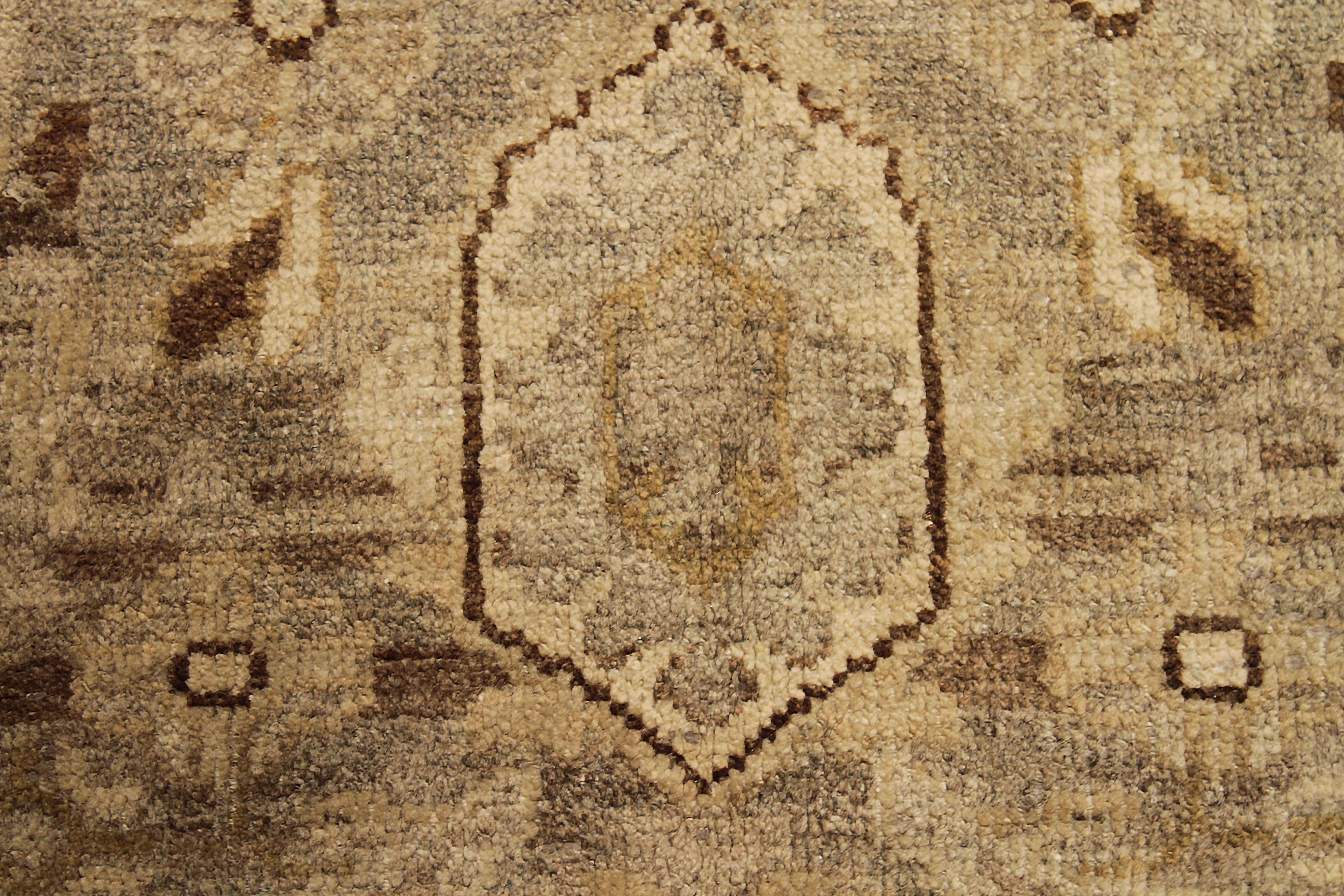20th Century Square Antique Persian Sultanabad Rug with Floral Details on Brown Field For Sale