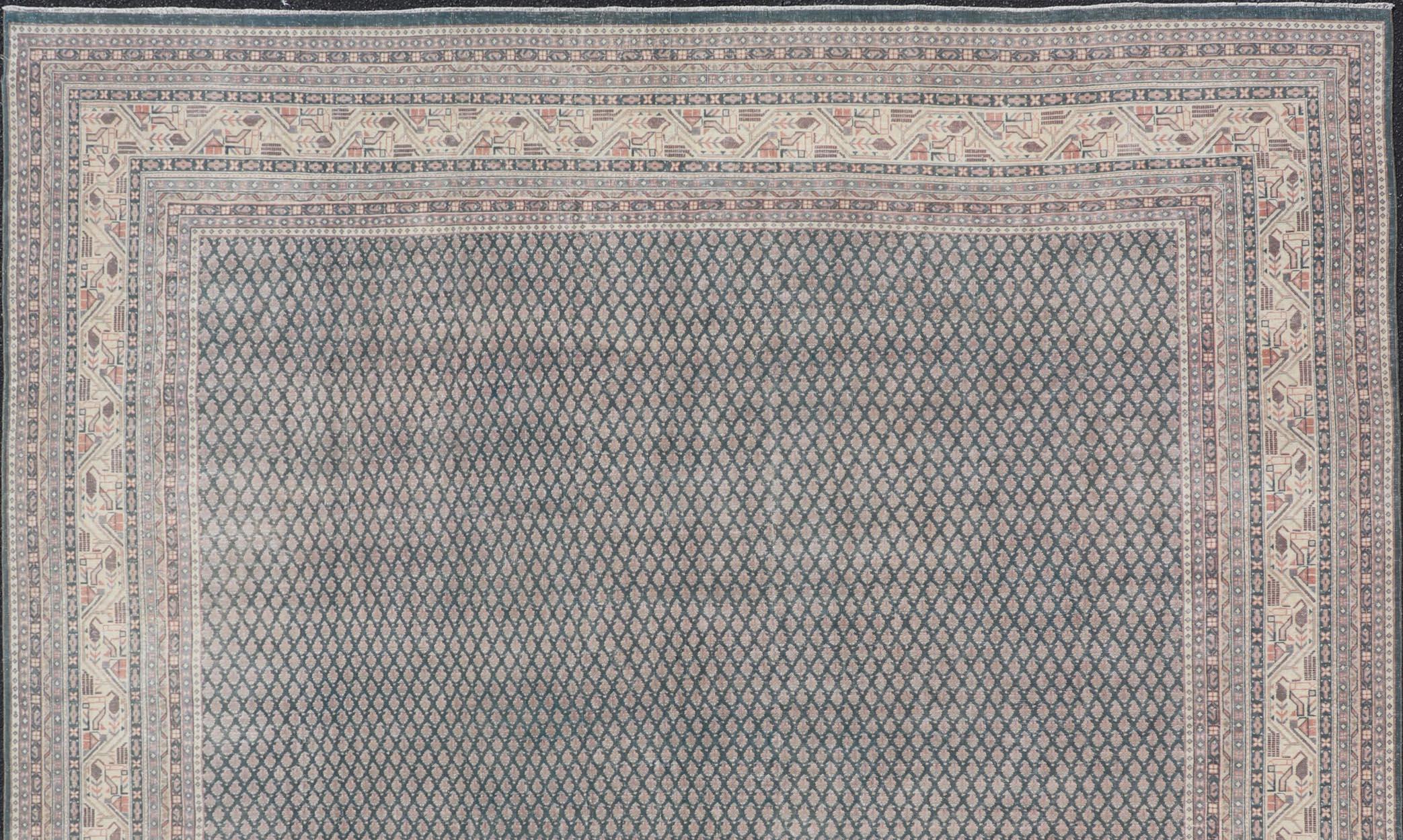 XX secolo Tappeto Tabriz persiano antico quadrato  9' 9 x 10' in vendita