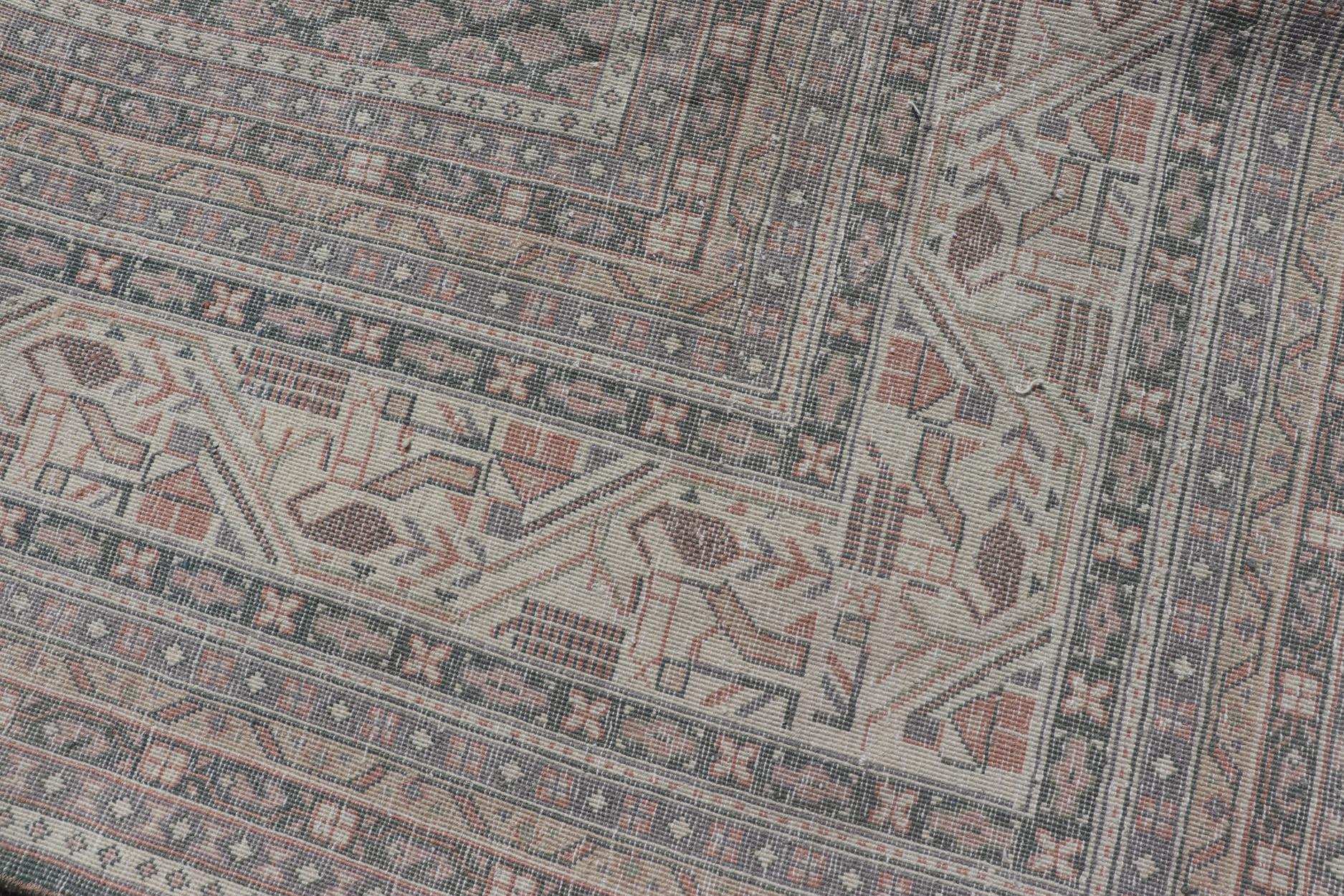 Tappeto Tabriz persiano antico quadrato  9' 9 x 10' in vendita 2