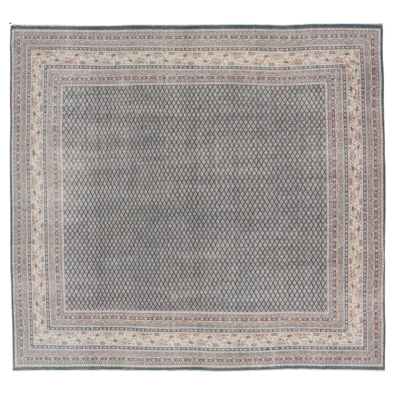 Alfombra Tabriz Persa Antigua Cuadrada  9' 9 x 10'