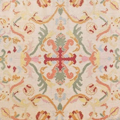 Square Antique Portuguese Needlepoint Rug. Size: 11 ft 6 in x 11 ft 8 in