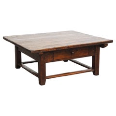 Square antique Southern European coffee table from the early 19th century