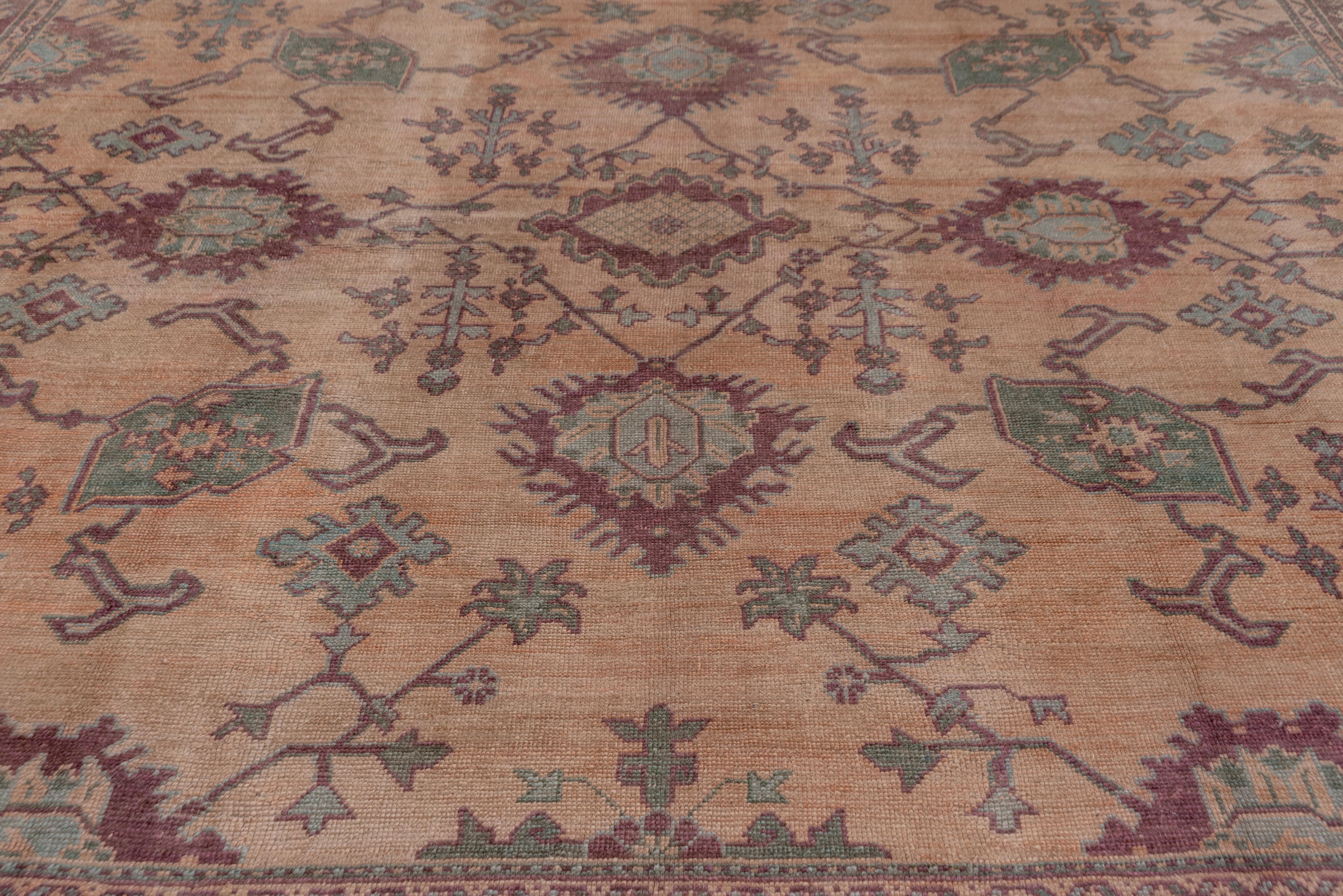 Square Antique Turkish Oushak Carpet In Excellent Condition For Sale In New York, NY