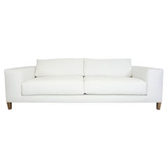 Square Arm Sofa with Tapered Wood Legs, COM