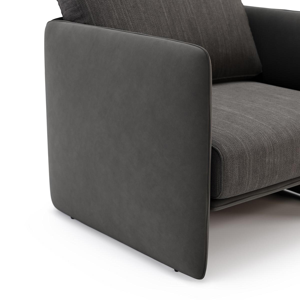 Contemporary Square Armchair Upholstered in Custom Velvet Colors