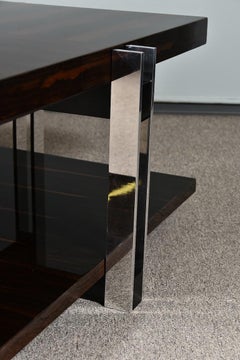 Square Art Deco French Coffee Table in Walnut