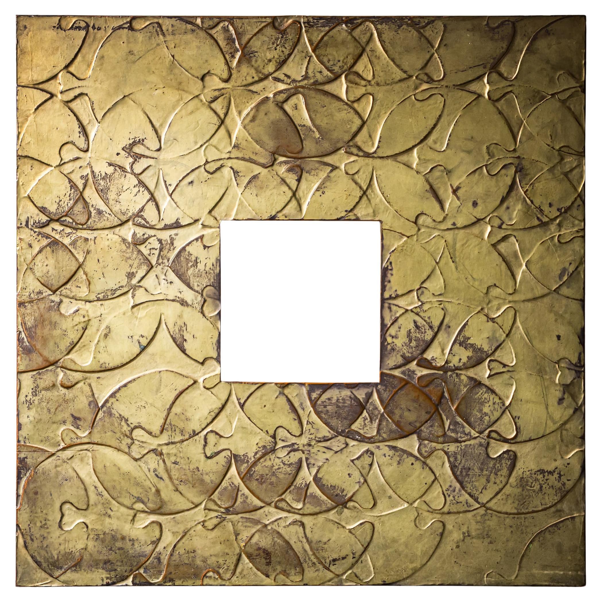 Square Art Nouveau Metal Frame, Early 20th Century