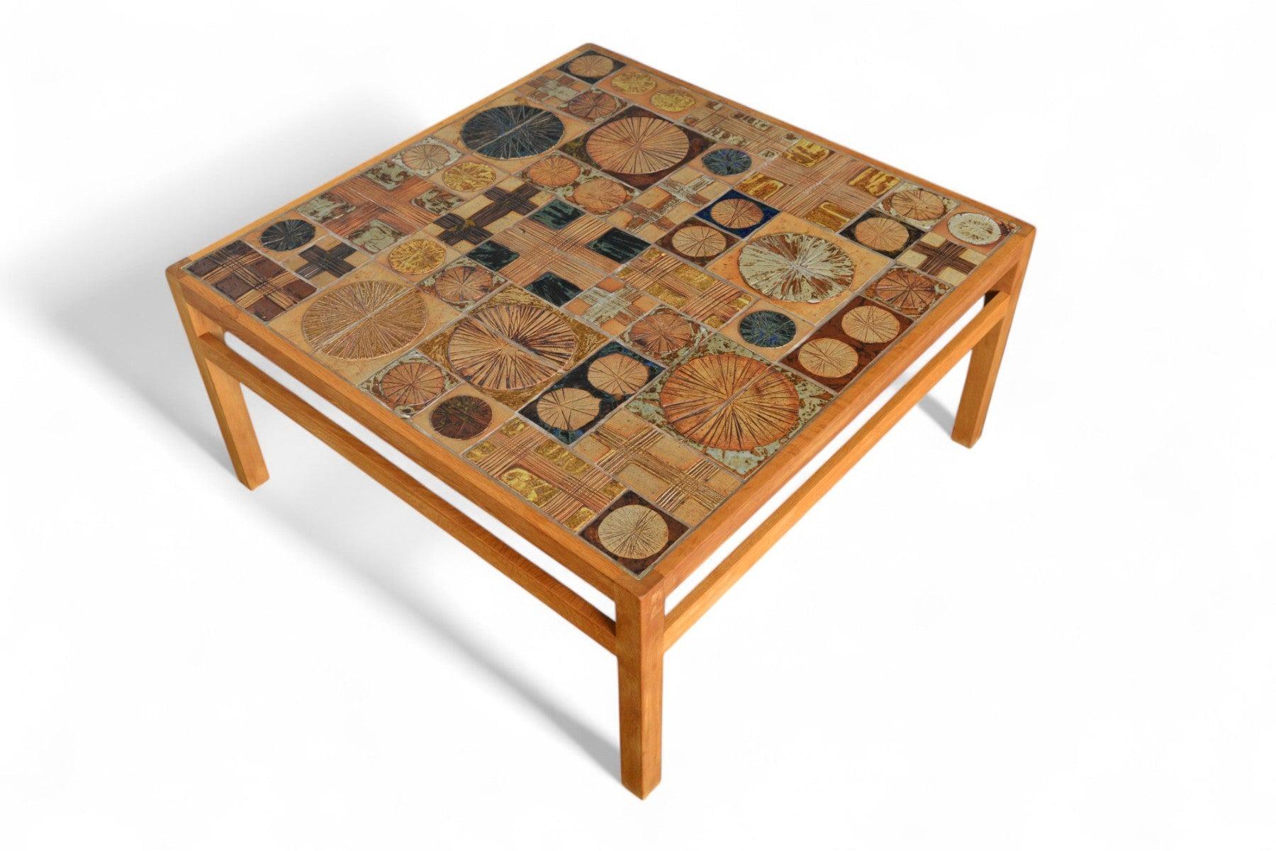 Square Art Tile Coffee Table in Oak by Tue Poulsen For Sale 5