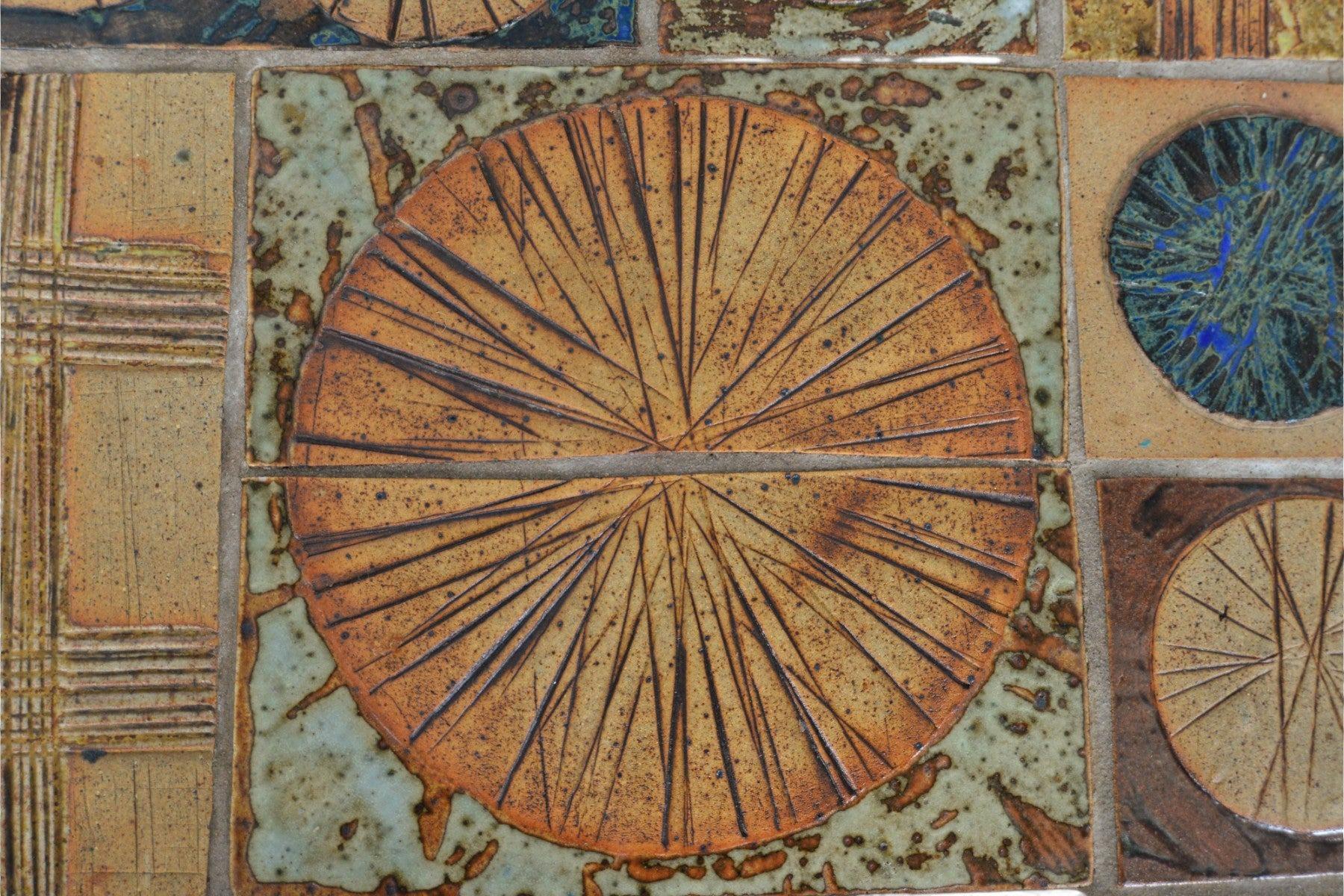 Square Art Tile Coffee Table in Oak by Tue Poulsen In Good Condition For Sale In Berkeley, CA