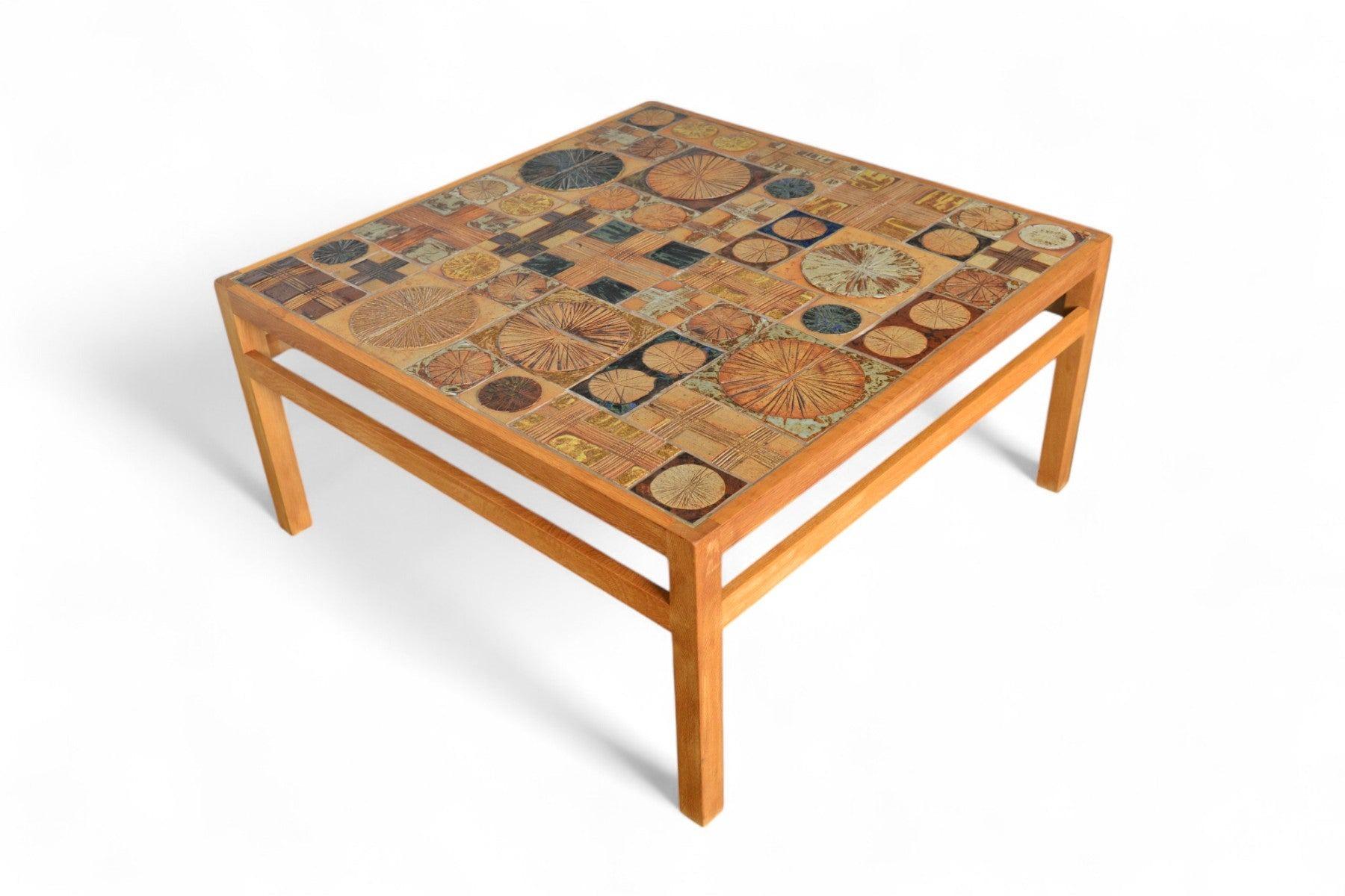 Square Art Tile Coffee Table in Oak by Tue Poulsen For Sale 3