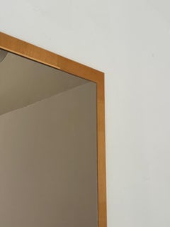 Specchio quadrato in frassino e vetro fumé di Moderna, Italia, anni '70