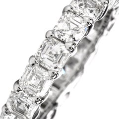Square Asscher Diamond Platinum Eternity Ring