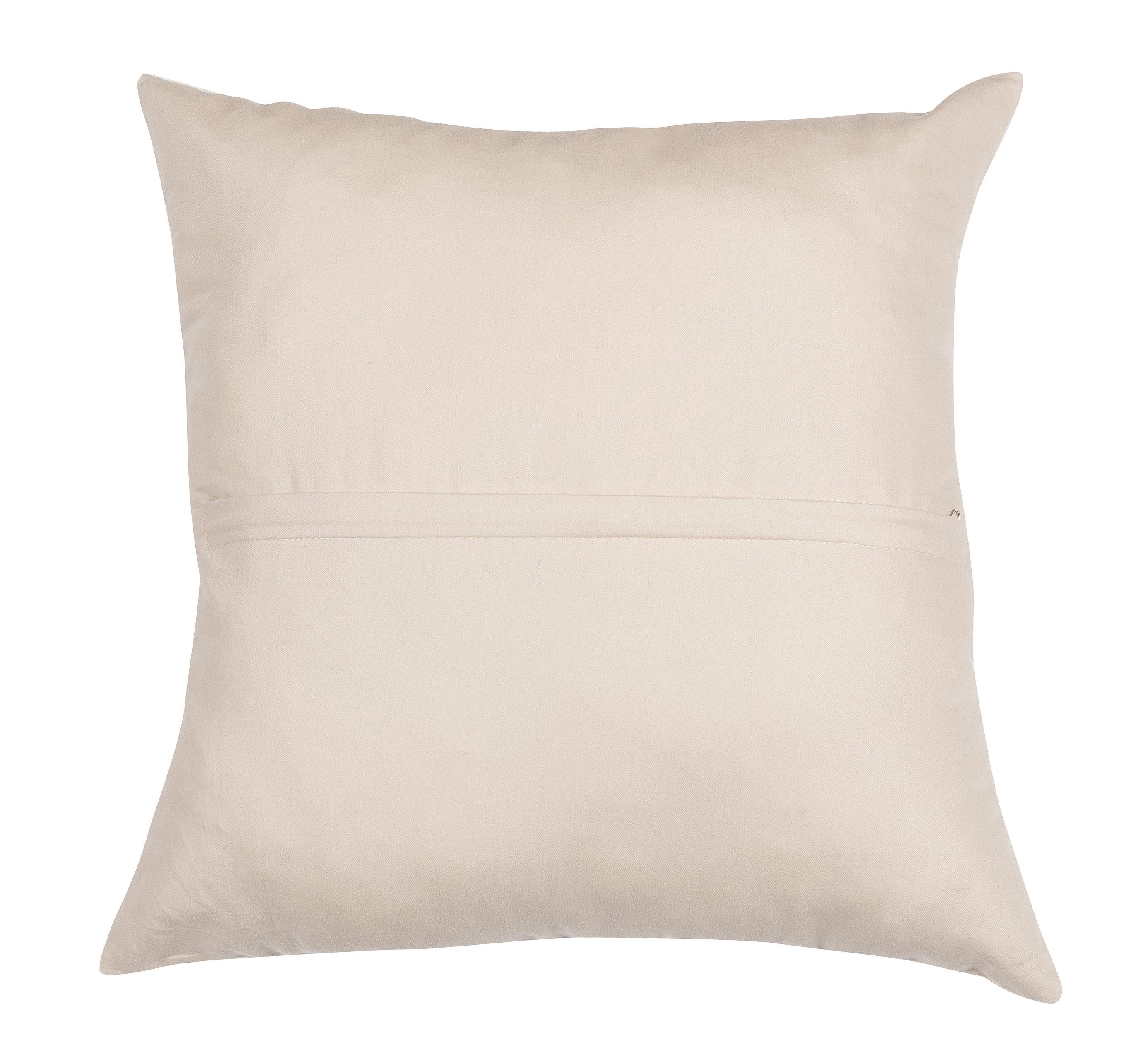 Contemporary 18''x18'' Square Silk Hand Embroidery Suzani Cushion Cover in Blue, Cream, Brown For Sale