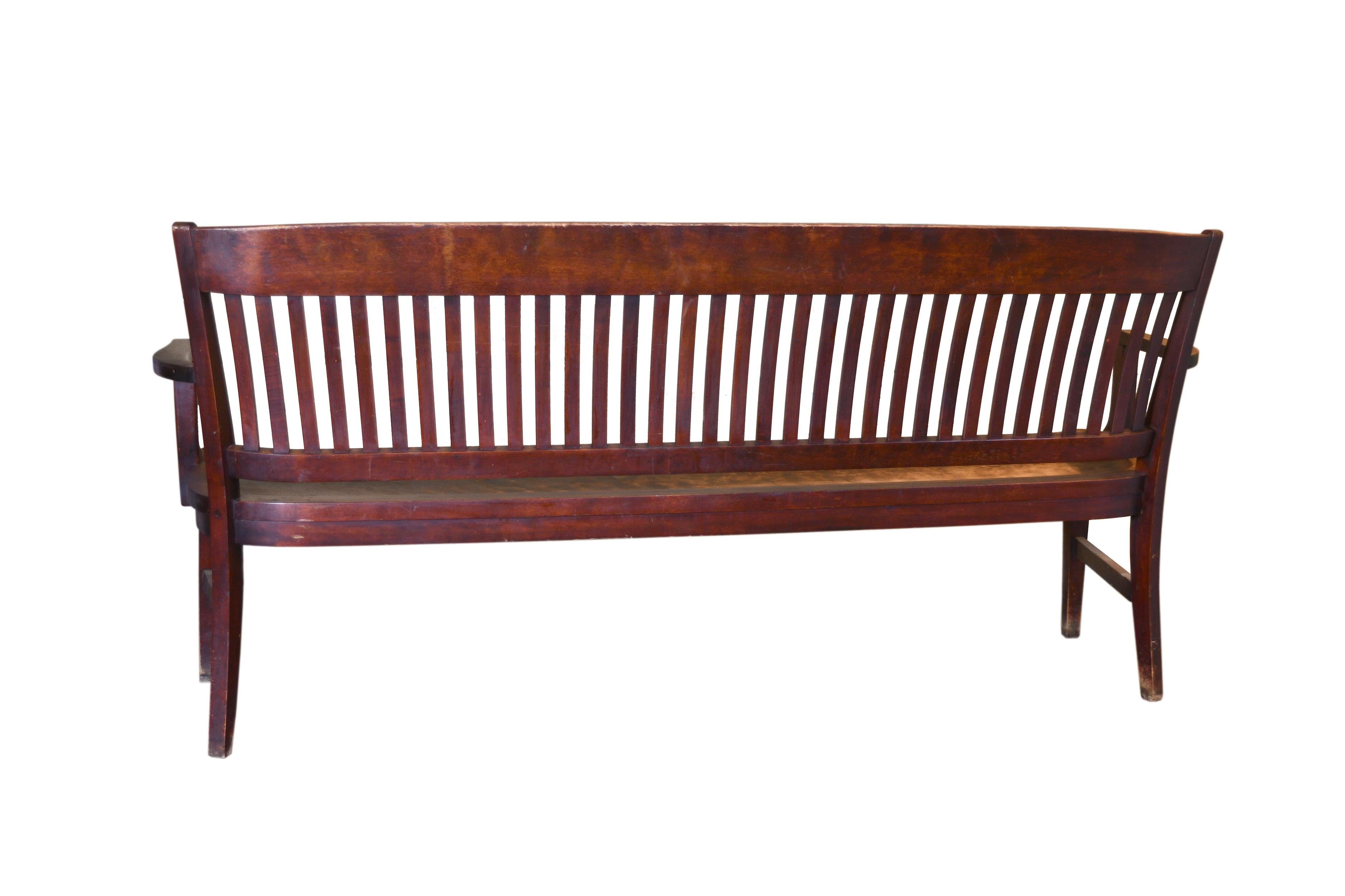 This handsomely crafted square back courtroom bench will add a warmth of character to any space!