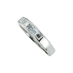 Square Baguette Diamond Platinum Ring Band