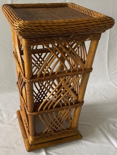 Square Bamboo End Table Rattan Side Table