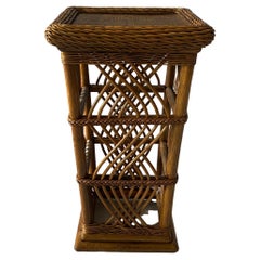 Square Bamboo End Table Rattan Side Table