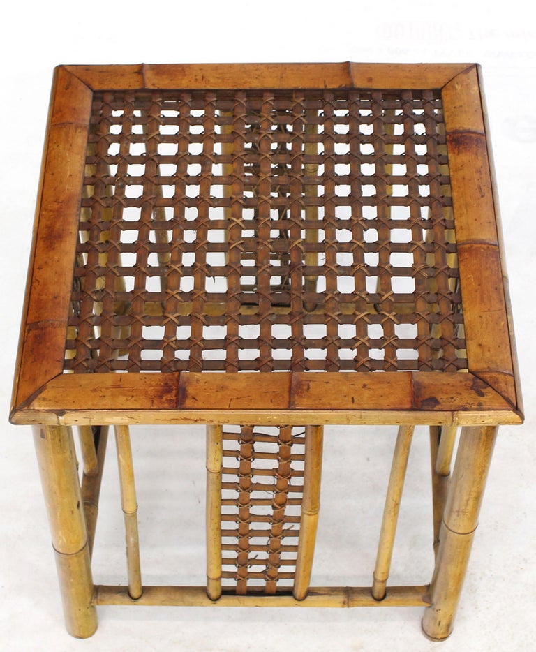 Decorative vintage occasional bamboo side bedside table stand.
