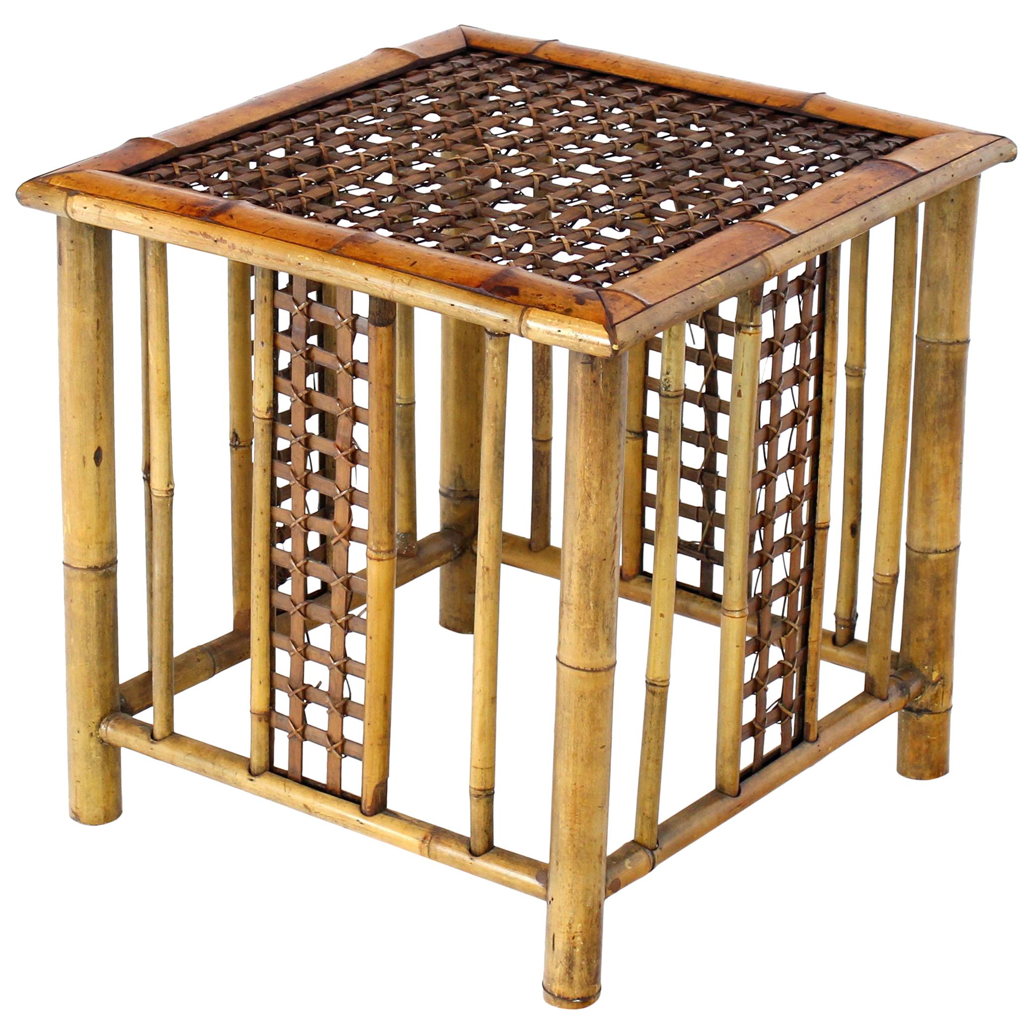 Square Bamboo Occasional Side End Table