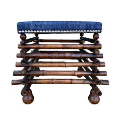 Square Bamboo Stool, circa 1880s