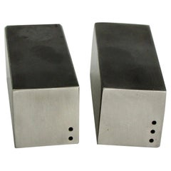 Square Base Skyscraper Modernist Stainless Steel Salt Pepper Shakers