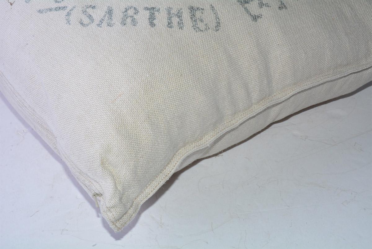 Country Square Beige Linen French Pillow