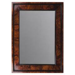 Square Biedermeier Antique 19th Century Walnut Wall Mirror, Vienna, 1850s