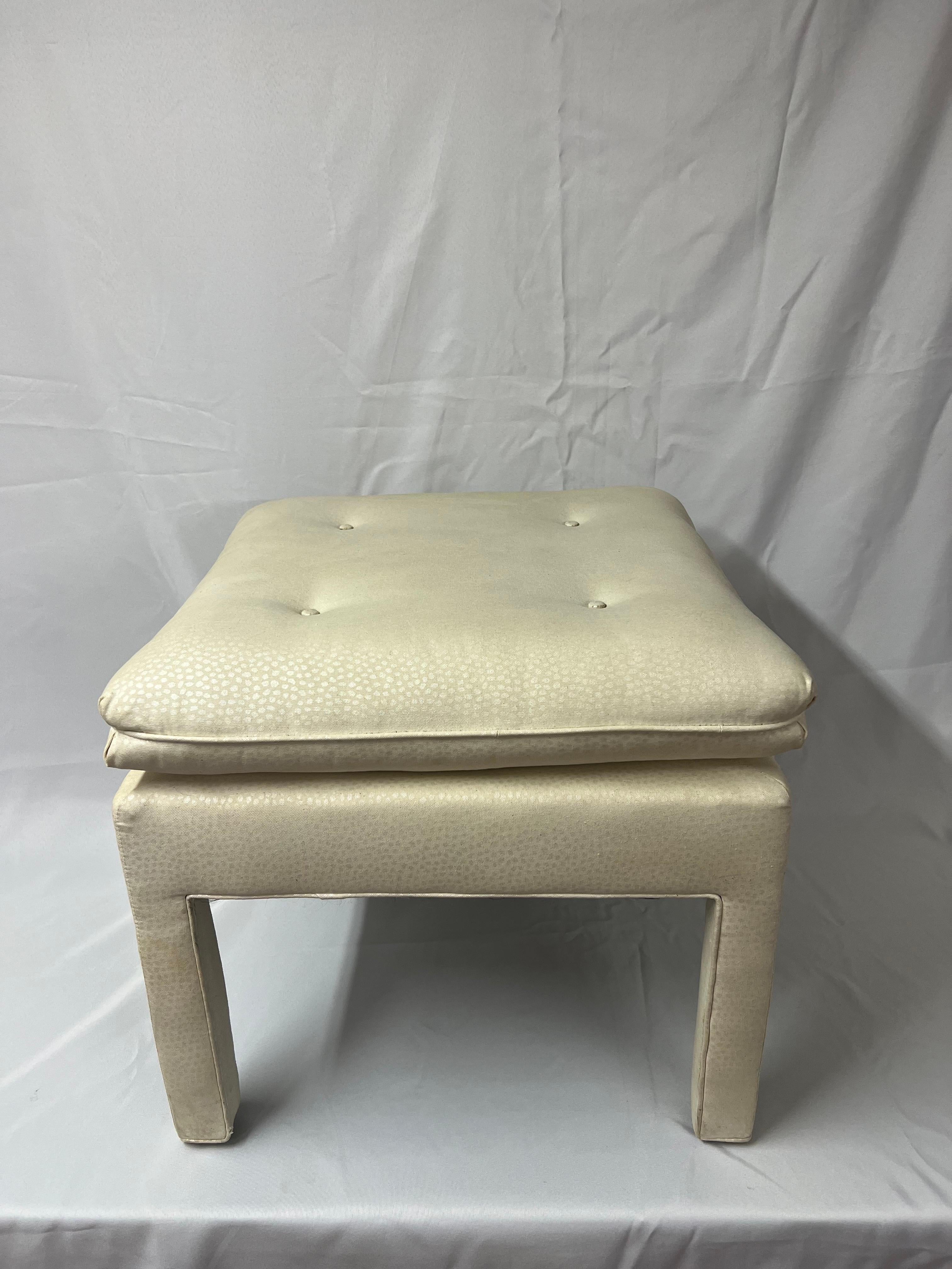 Square Billy Baldwin Pillow Top Ottoman In Good Condition For Sale In Redding, CT