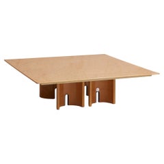 Quadratischer Couchtisch aus Vogelaugenahorn von Giovanni Offredi für Saporiti, Italien 1980er Jahre