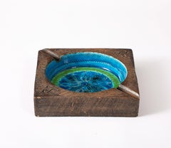 Square Bitossi Vide Poche in Rimini Blue, Italy 1950's