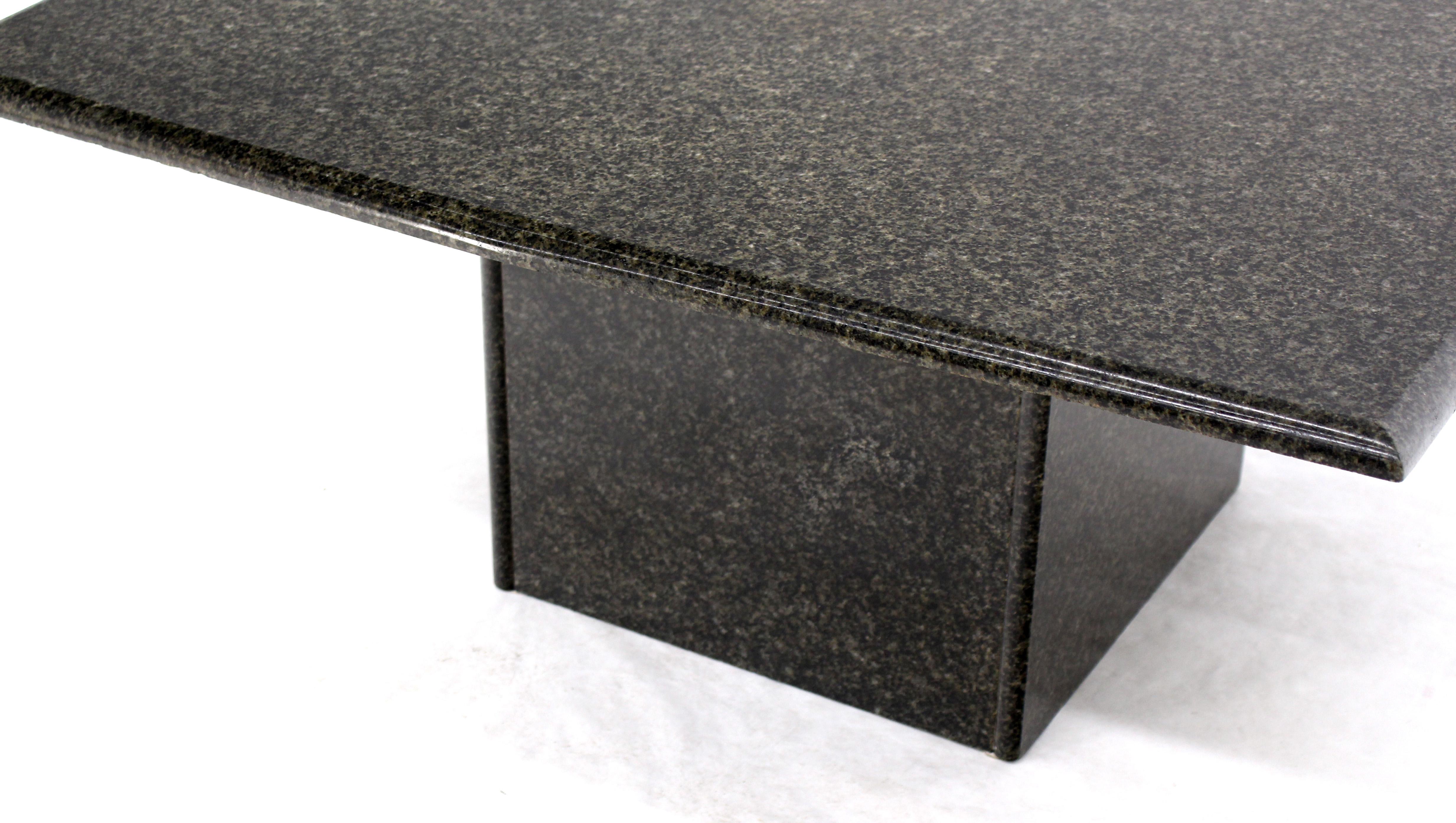 American Square Black Granite Pedestal Base Coffee Table For Sale