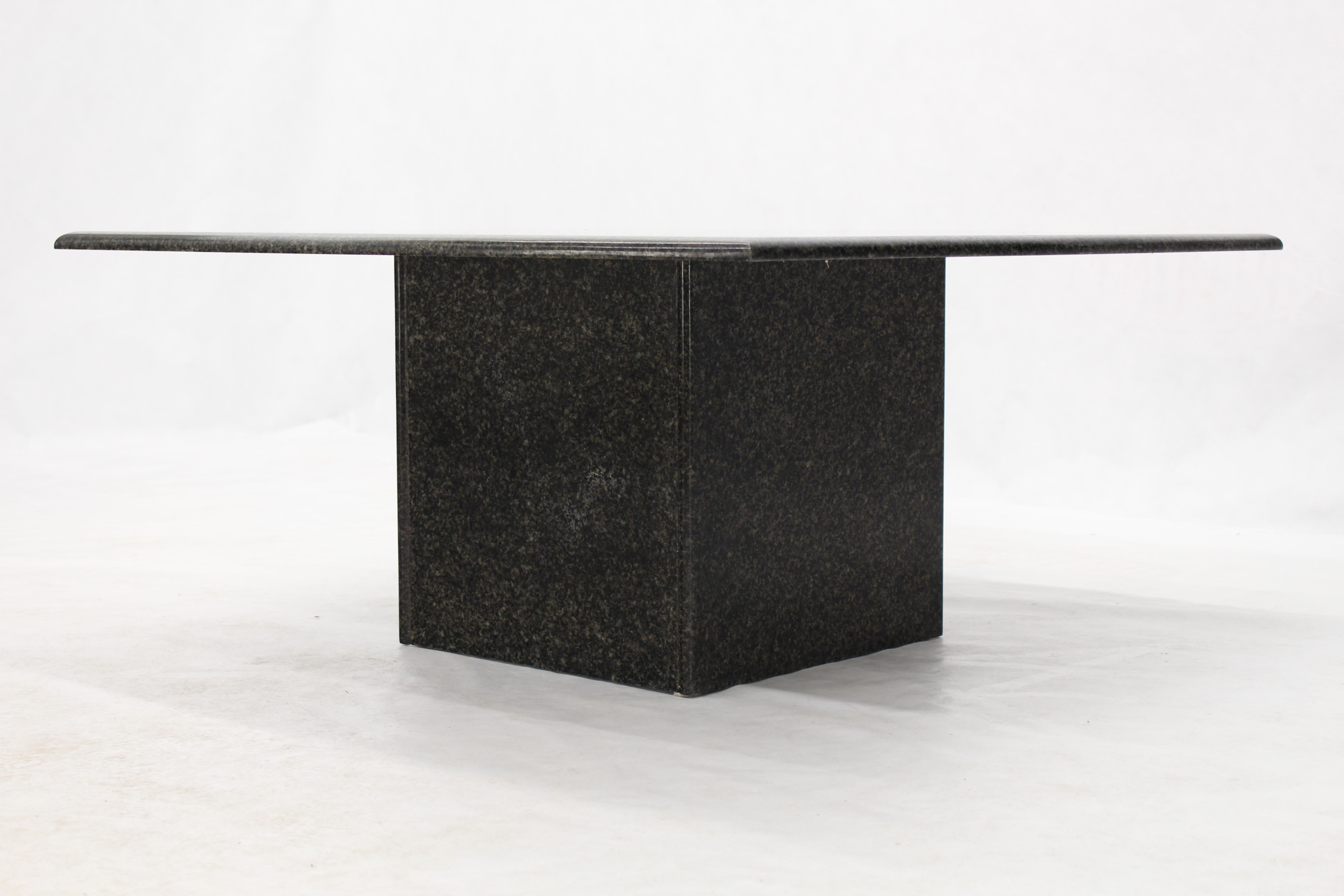 Square Black Granite Pedestal Base Coffee Table In Excellent Condition For Sale In Rockaway, NJ