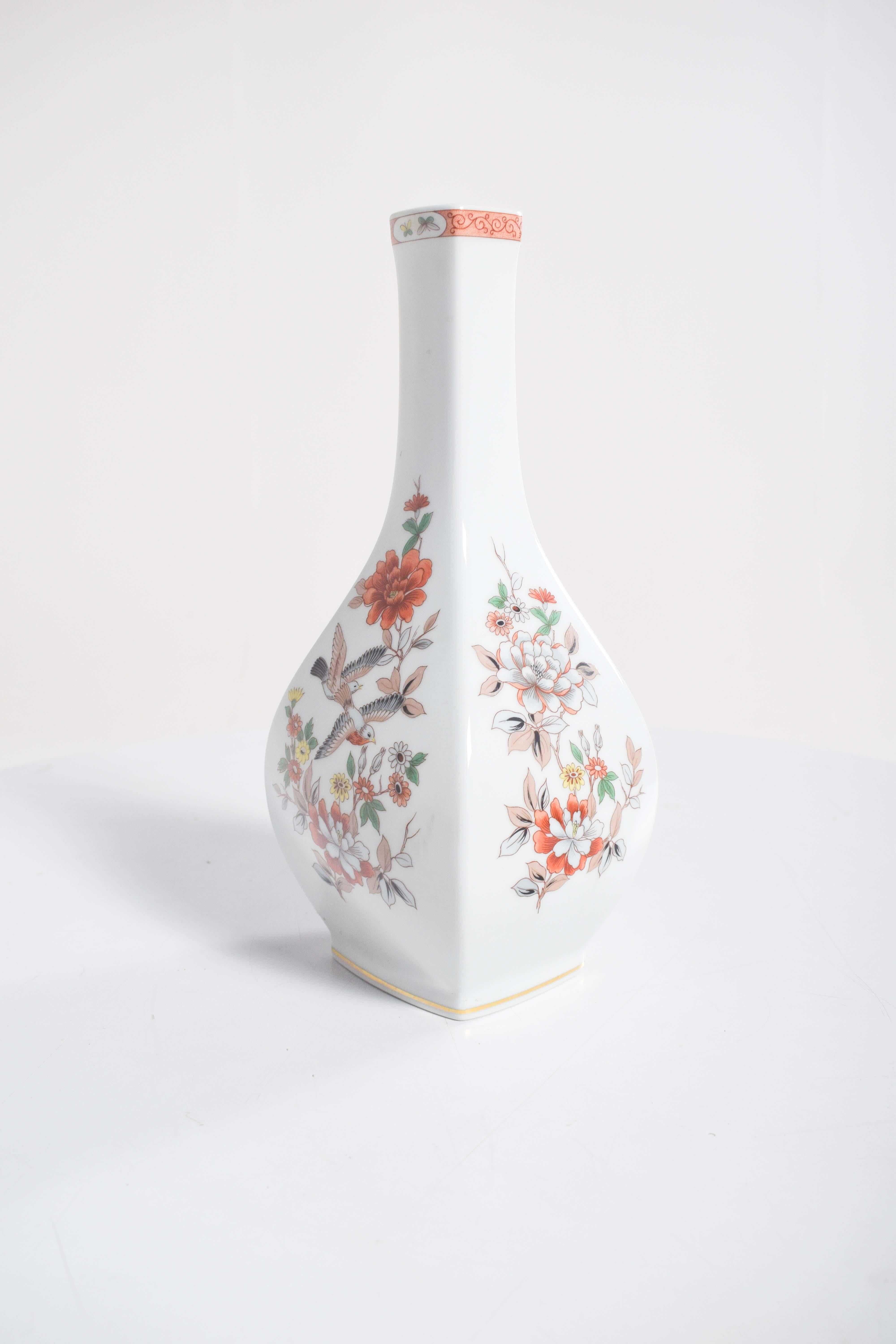 Mid-Century Modern Square Bottle, Crafted in Vista Alegre Porcelain, Portugal For Sale