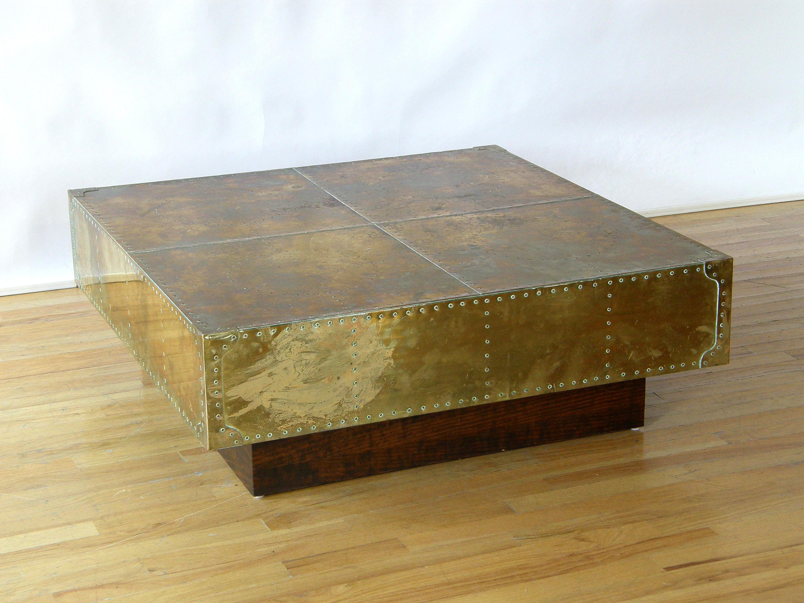 brass square coffee table