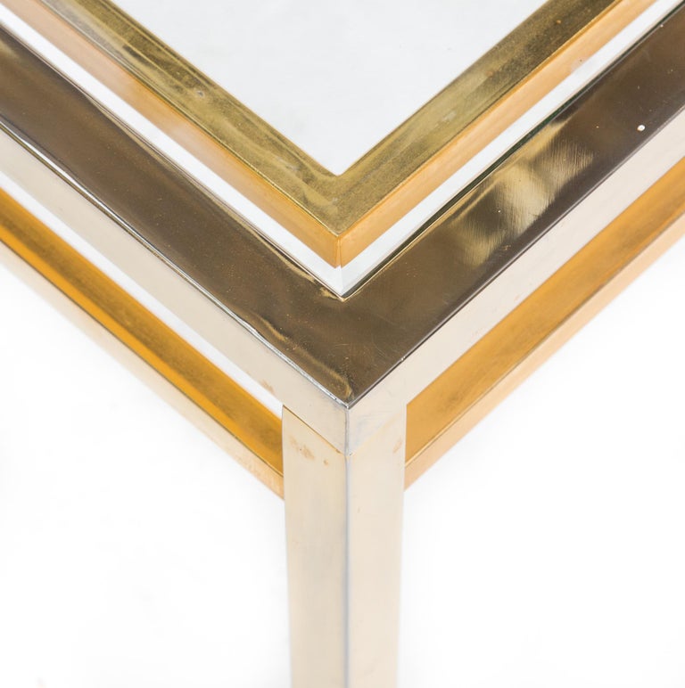 Square Brass Coffee Table For Sale at 1stDibs