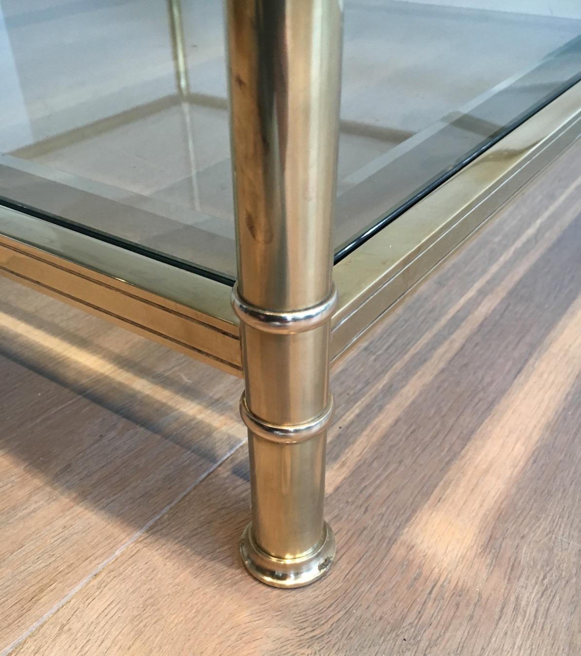 Square Brass Coffee Table, French, circa 1970 4