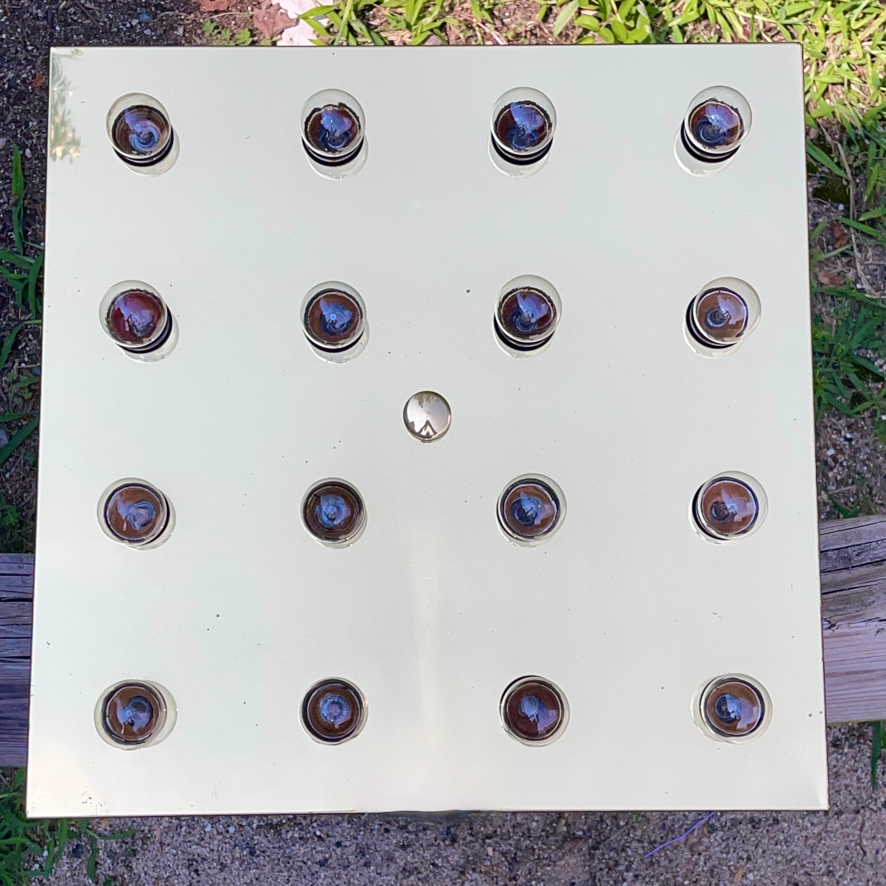 Square Brass Lightolier Flush Mount Ceiling Light 4