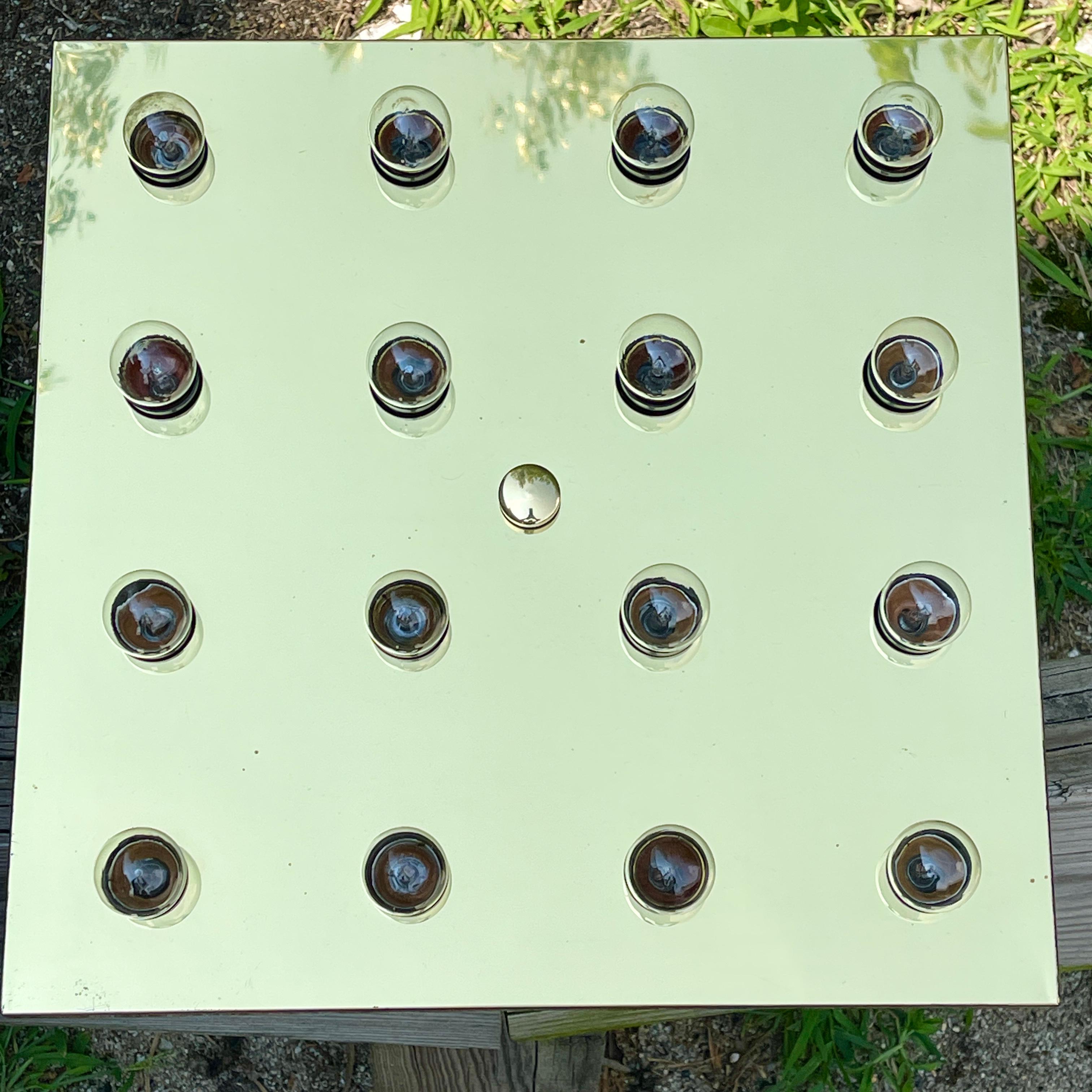 Square Brass Lightolier Flush Mount Ceiling Light 5