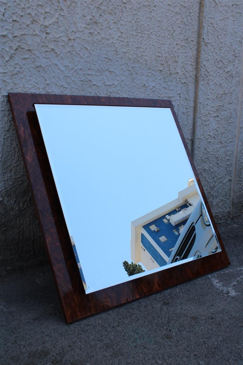 Square Briar Wall Mirror by Walnut Italian Design, 1970 For Sale 7