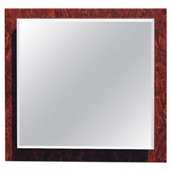 Square Briar Wall Mirror by Walnut Italian Design, 1970