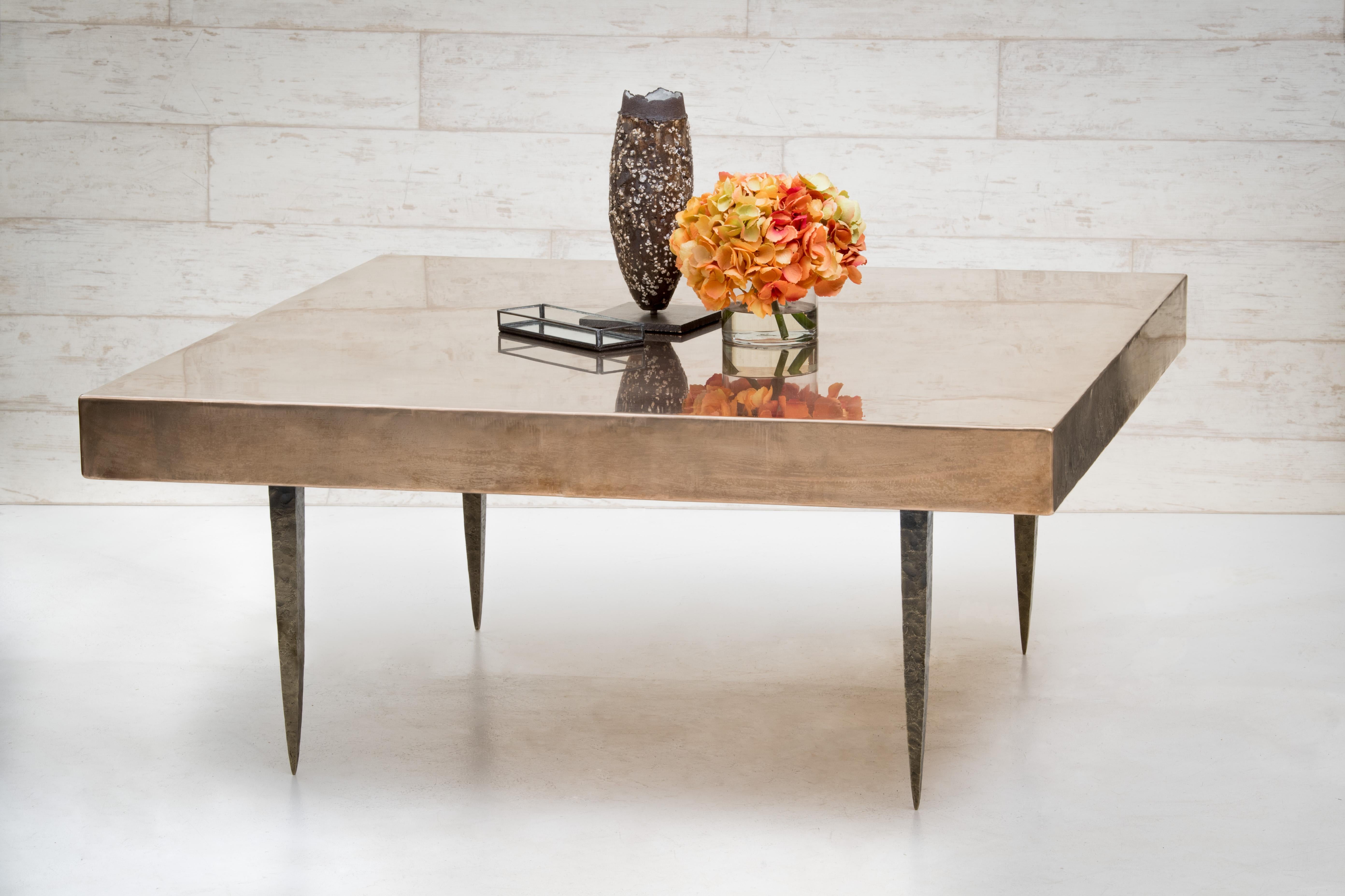 square coffee table with metal legs