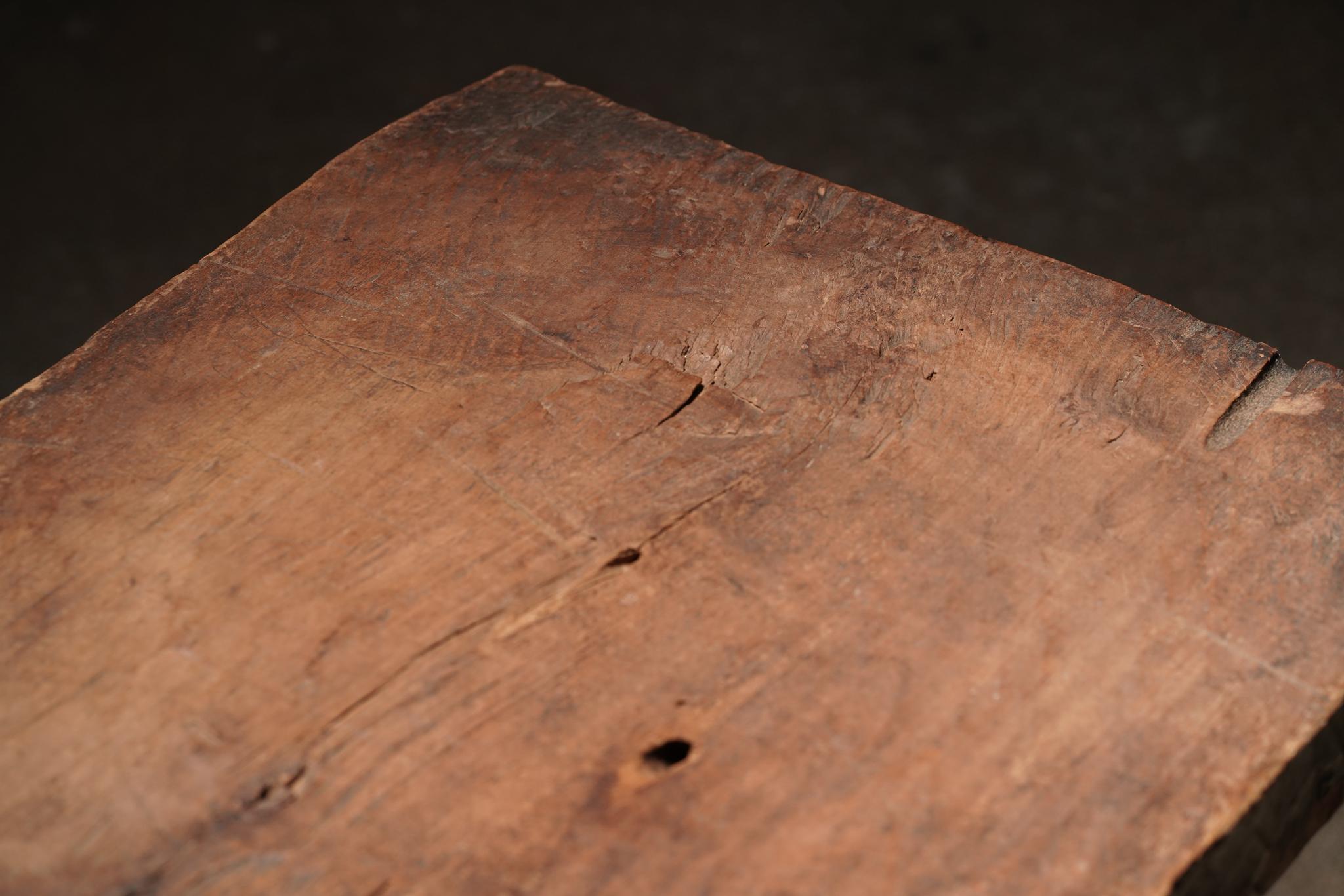 Japanese Square Brown Stump Side Table For Sale