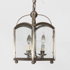 Square Brushed Metal Exterior Lantern