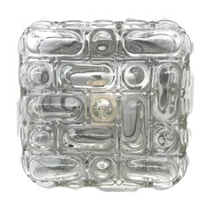 Square Bubble Glass Flush Mount Helena Tynell Style, Vintage, 1970s