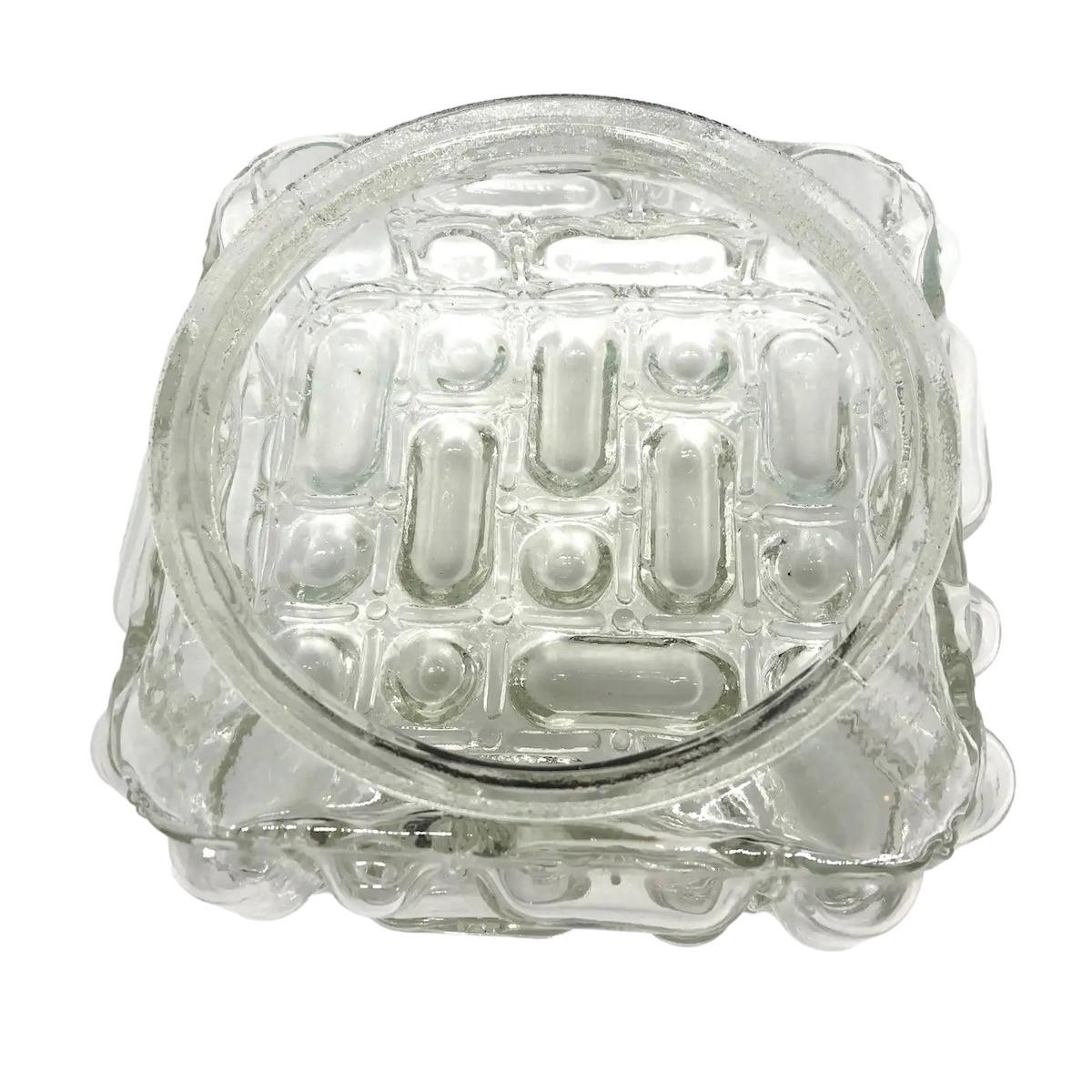 Square Bubble Glass Flush Mount Helena Tynell Style, Vintage, 1970s For Sale 1