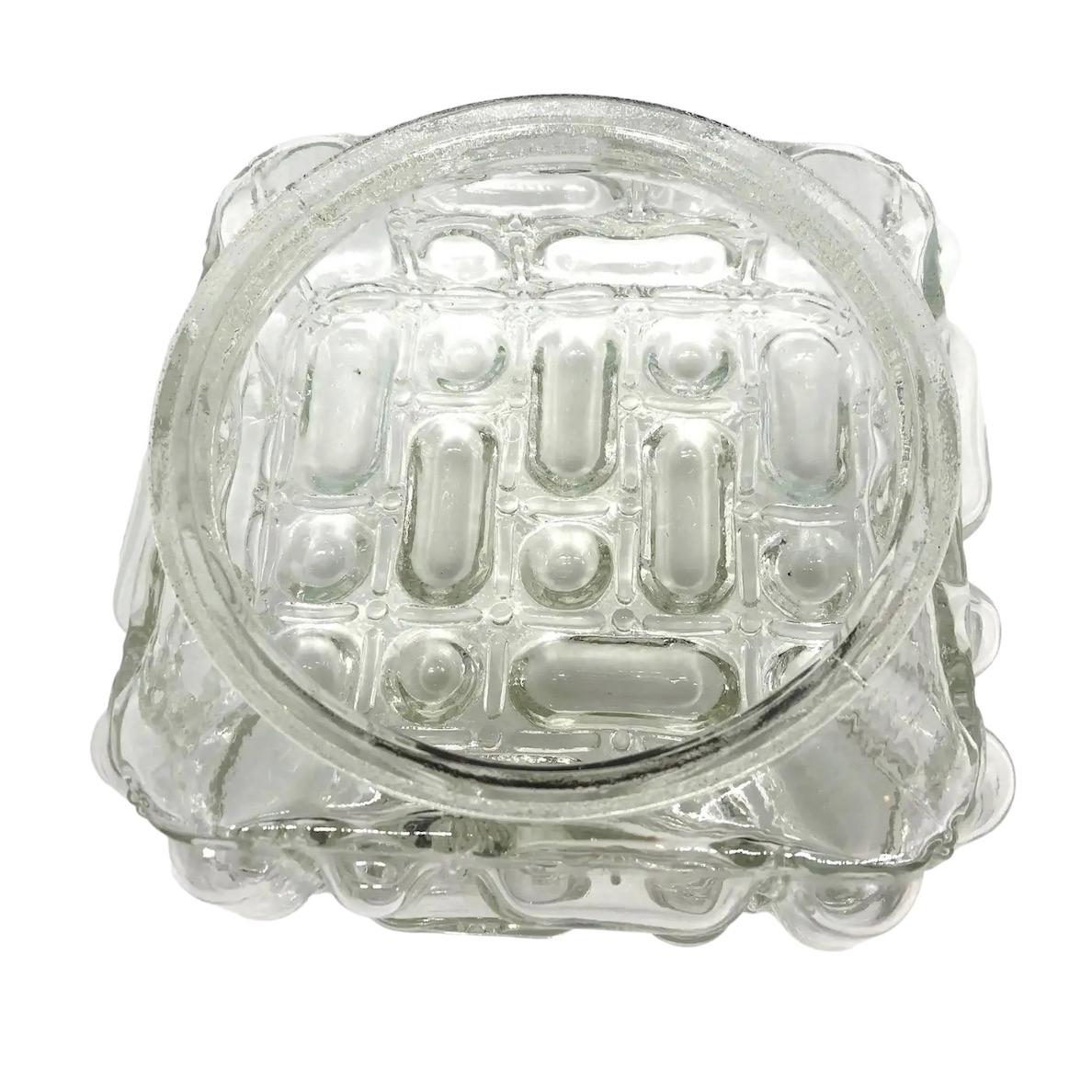Square Bubble Glass Flush Mount Helena Tynell Style, Vintage, 1970s For Sale 2