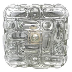 Square Bubble Glass Flush Mount Helena Tynell Style, Vintage, 1970s